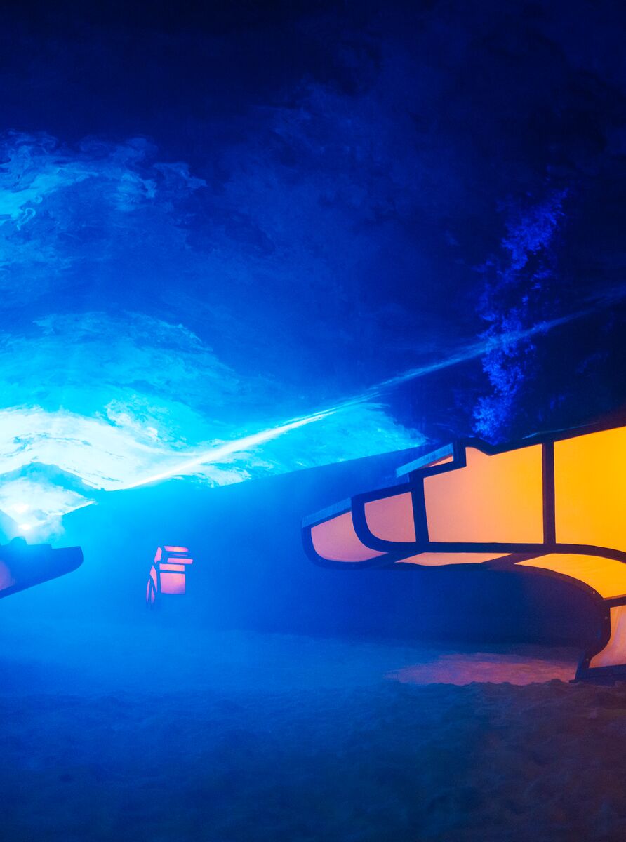 Light up polar bear Christmas lights at In Search of Christmas Spirit in Banff National Park.